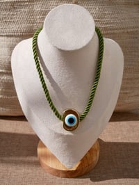 Istanbul Eye Necklace ~ Olive Green