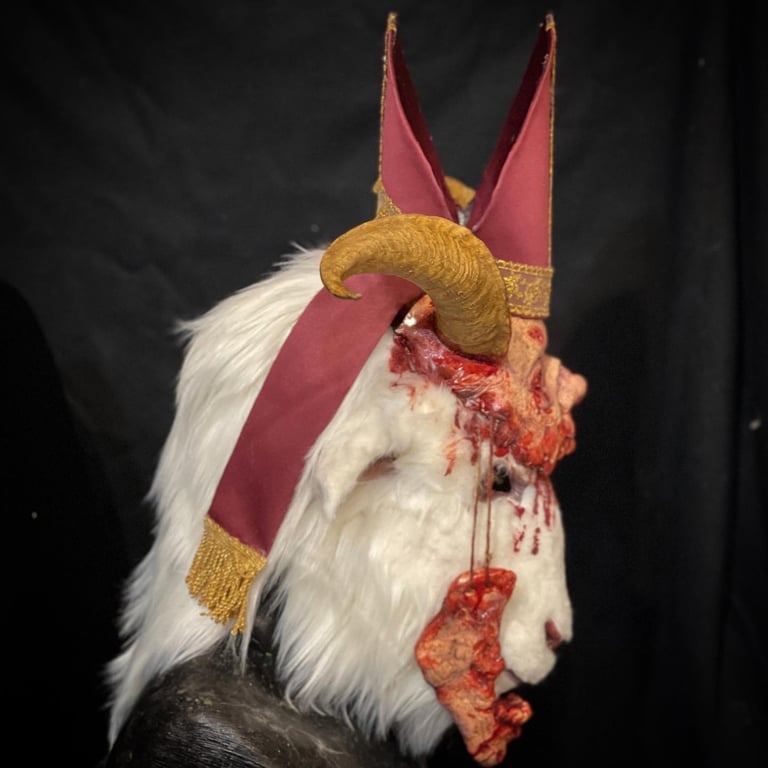False Prophet - Skinned Pope Version wearable latex mask Image 3