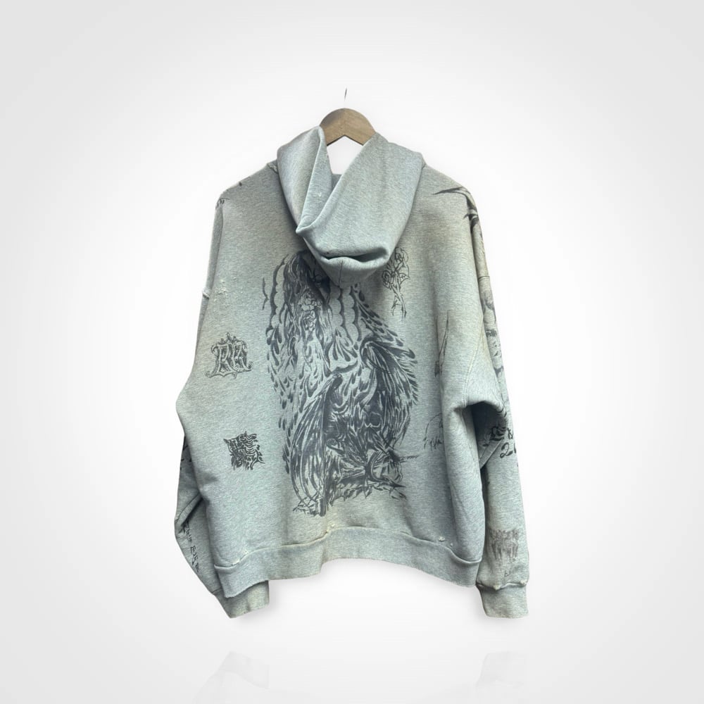 Image of Balenciaga Tattoo 2023 Gray Zip Up