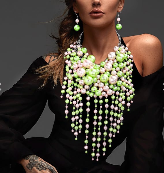 Image of Pearls of love Statement piece Necklace 