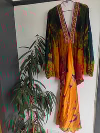 Image 12 of Wanderlust maxi dress Sari tie dye Red n Orange upto 18 uk