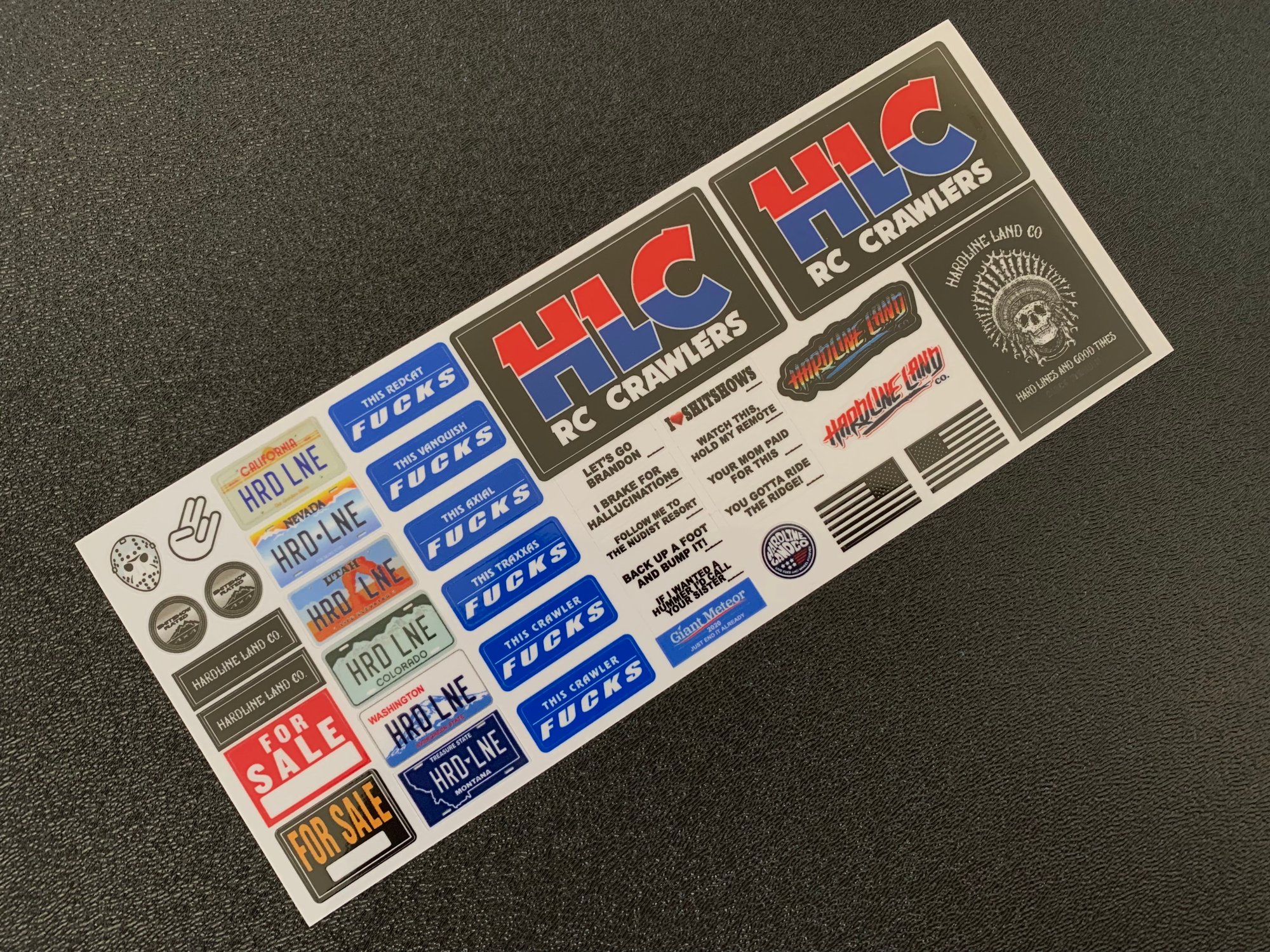 2022 HLC RC CRAWLER SCALE STICKER SHEET | HARDLINELANDCO