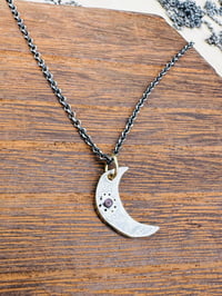 Image 7 of pink sapphire crescent moon necklace 