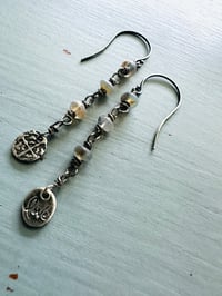 Image 7 of boulder opal sterling silver charm earrings