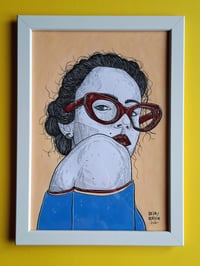 Image 1 of 'GLASSES' original illustration (A4, frame incl.)