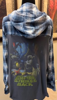 Vintage Blue/White Hoodie Flannel Shirt Star Wars