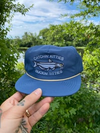 Image 1 of Double Blue Catchin Kitties Unstructured Five Panel Hat