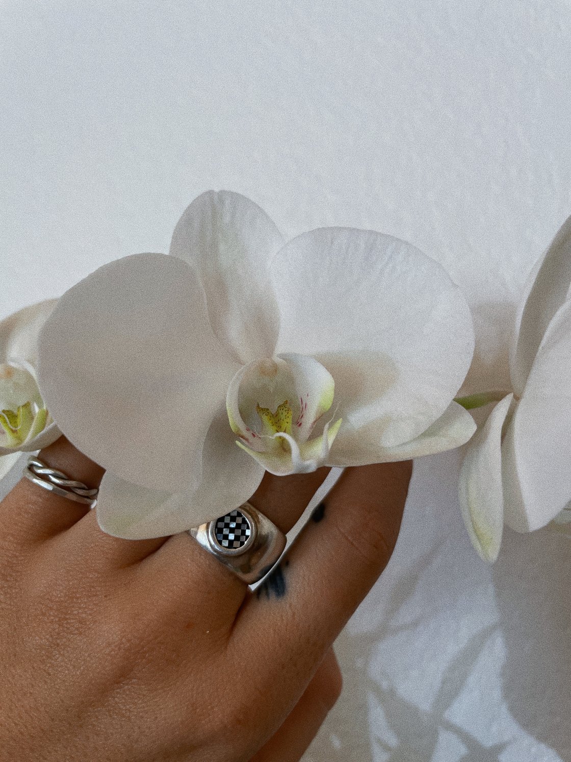 Image of Mother of Pearl + Onyx Bubba Ring 