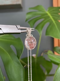 Image 1 of Silver Garden  Quartz Oval  Crystal Necklace