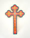 Image of Floral Cross Small Aqua/Yellow/Pink 