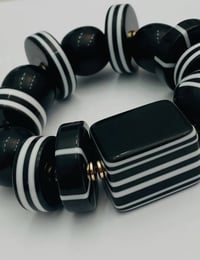 Image 3 of Black & White Multi Beaded Beacelet