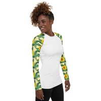 Image 2 of Sunflowers long sleeves Women's Rash Guard