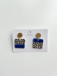 Paire de boucles d'oreilles céramique CARRA RIZ bleu