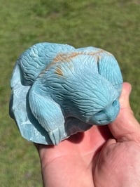 Image 9 of Sloth Carving - Blue Aragonite #2917