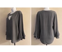 Image 2 of XL SoHo Jeans Gray Flare Sleeve Top #1012*8
