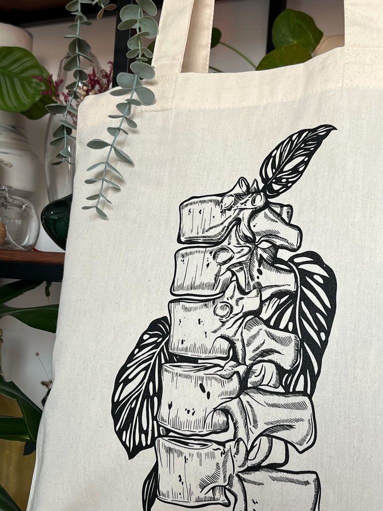 Totebag « Vertèbres et Monstera » Image 2
