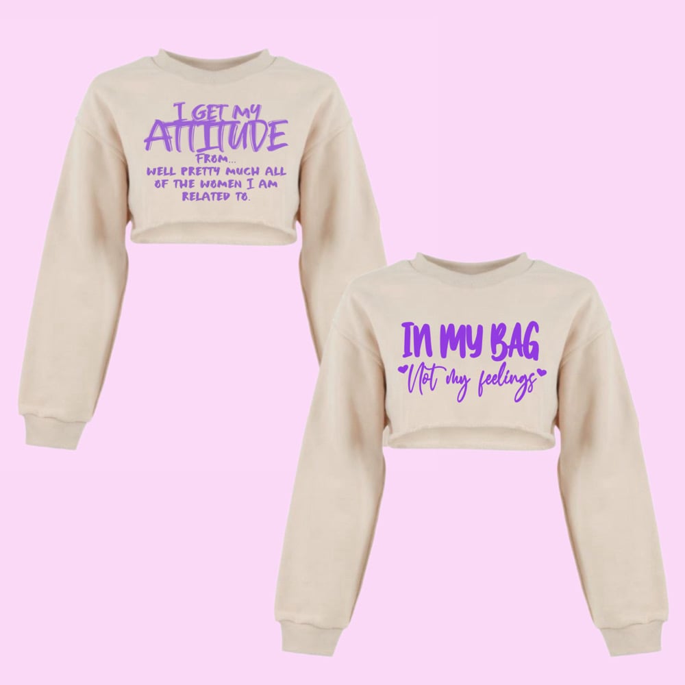 Image of Inspirational Quote Crop Sweatshirt