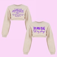 Image 1 of Inspirational Quote Crop Sweatshirt 