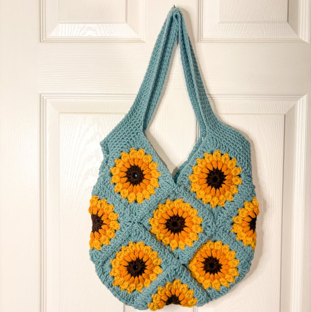 Image of Blue Sunflower Bag with Liner