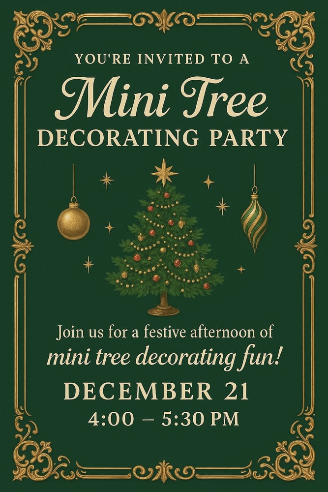 Image of Mini Christmas Tree decorating IN Person