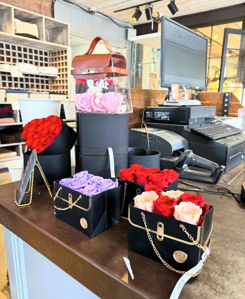 Image of Preserved Rose Purse Arrangement