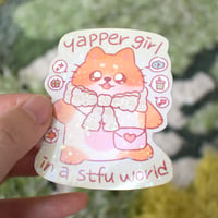 Yapper Girl in a STFU World Sticker