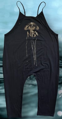 Image 2 of “READY FOR THIS JELLY” BLEACH PAINTED BAGGY ROMPER LARGE