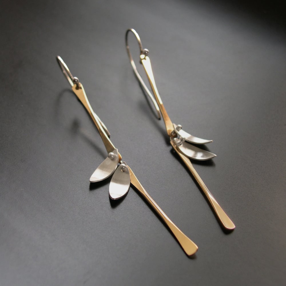 Image of Petite Bamboo Earrings yellow, rose or silver