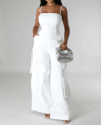 Image 1 of Work It White Jumpsuit