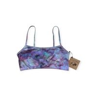 Image 2 of S (34) Cotton-Blend Strappy Bralette in Prism Watercolor Ice Dye