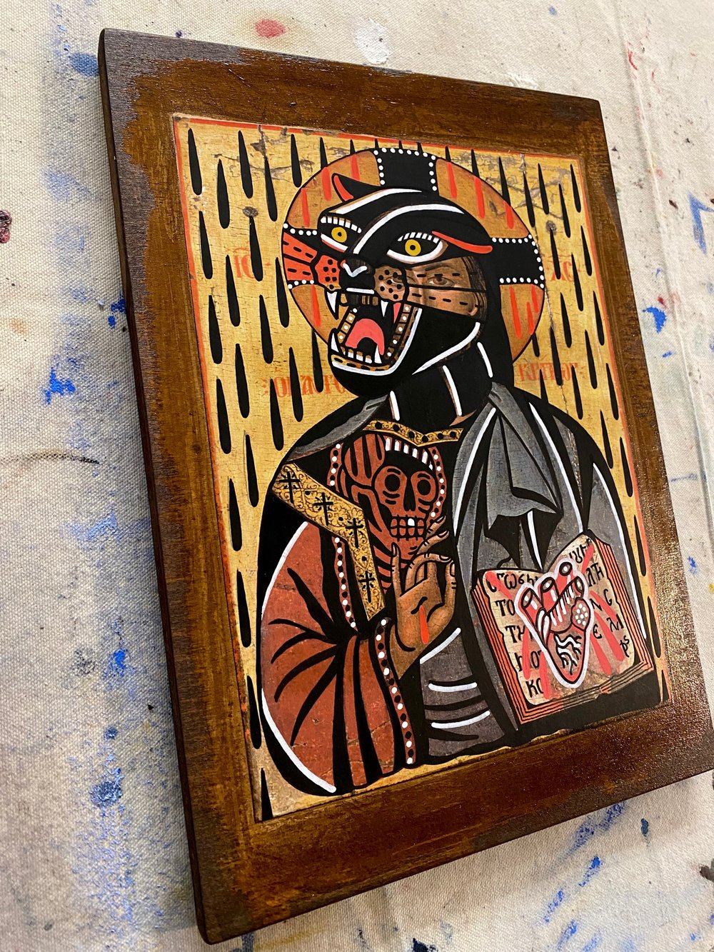 Panther Christ / Acrylic on Wood 