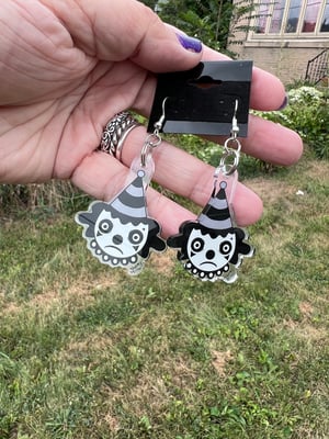 Sad clown acrylic earrings 