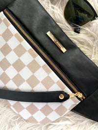 Image 4 of Latte checkered crossbody 