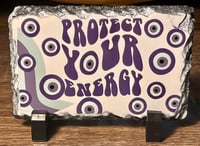 Greyish blue protect your energy rock slate 