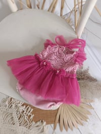 Image 3 of Newborn dress for photo shoots | Clara | fuchsia