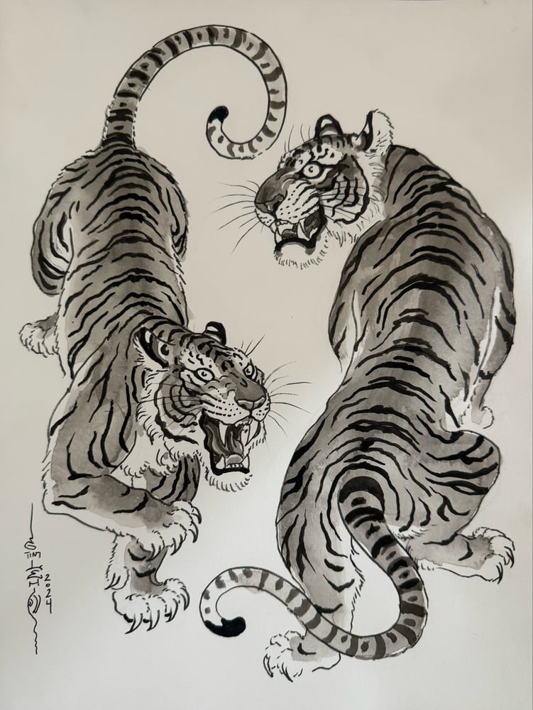 Image of Original Tim Lehi "Tiger Book Art 80" Illustration
