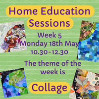 Home Ed Session Week 5 - Collage. Monday 18th May. Cabbage Rose, Leek.