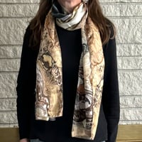 Image 2 of Silk Scarf with Poured Paint Detail #106