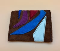 Image 3 of Scrap Leather Coin Purse with Abstract Shapes (One-of-a-Kind) Brown Bright