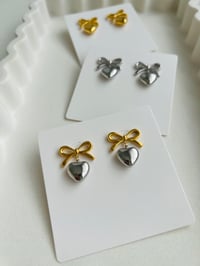 Image 14 of BOW HEART EARRINGS