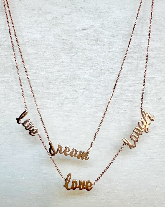 Image of COLLANA SCRITTA ORO ROSA