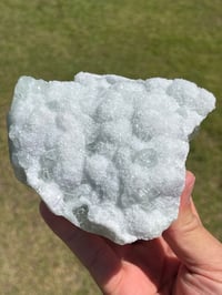 Image 3 of Green Cubic Fluorite On Druzy White Quartz Specimen #2318