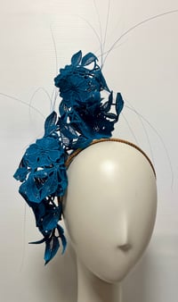 Image 1 of Teal lace headpiece  