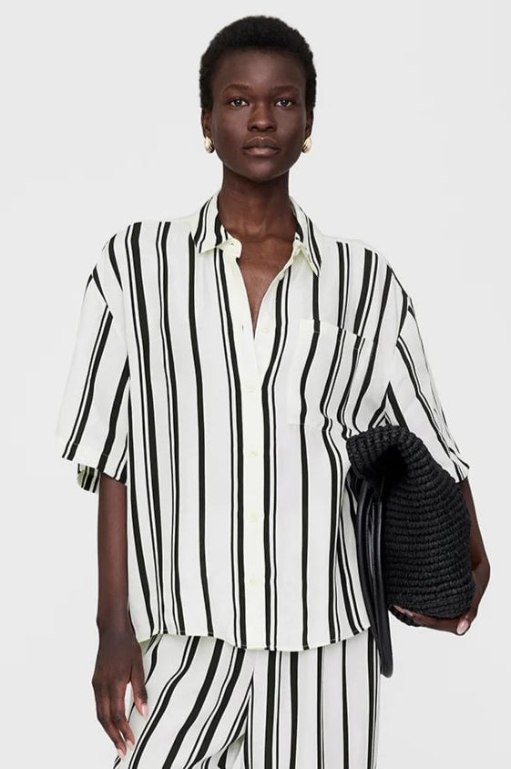 Image of ANINE BING COCO SHIRT MONOGRAM STRIPE