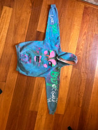 Image 6 of Tie Dye Hoodie Blue with Multiple Colours and Designs (M)