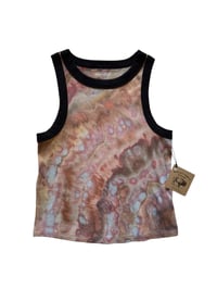 Image 2 of L Ladies Fitted Knit Contrast Tank in Sedona Radial Ice Dye