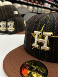 Image 2 of New Era 59Fifty Vintage Brown Herringbone 