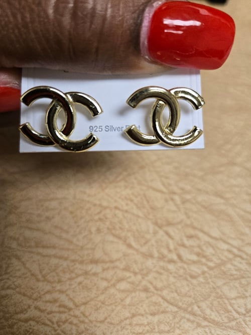 Image of Double C Earrings (Gold)