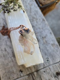 Image 1 of Electroformed  Quartz cluster with calcite necklace