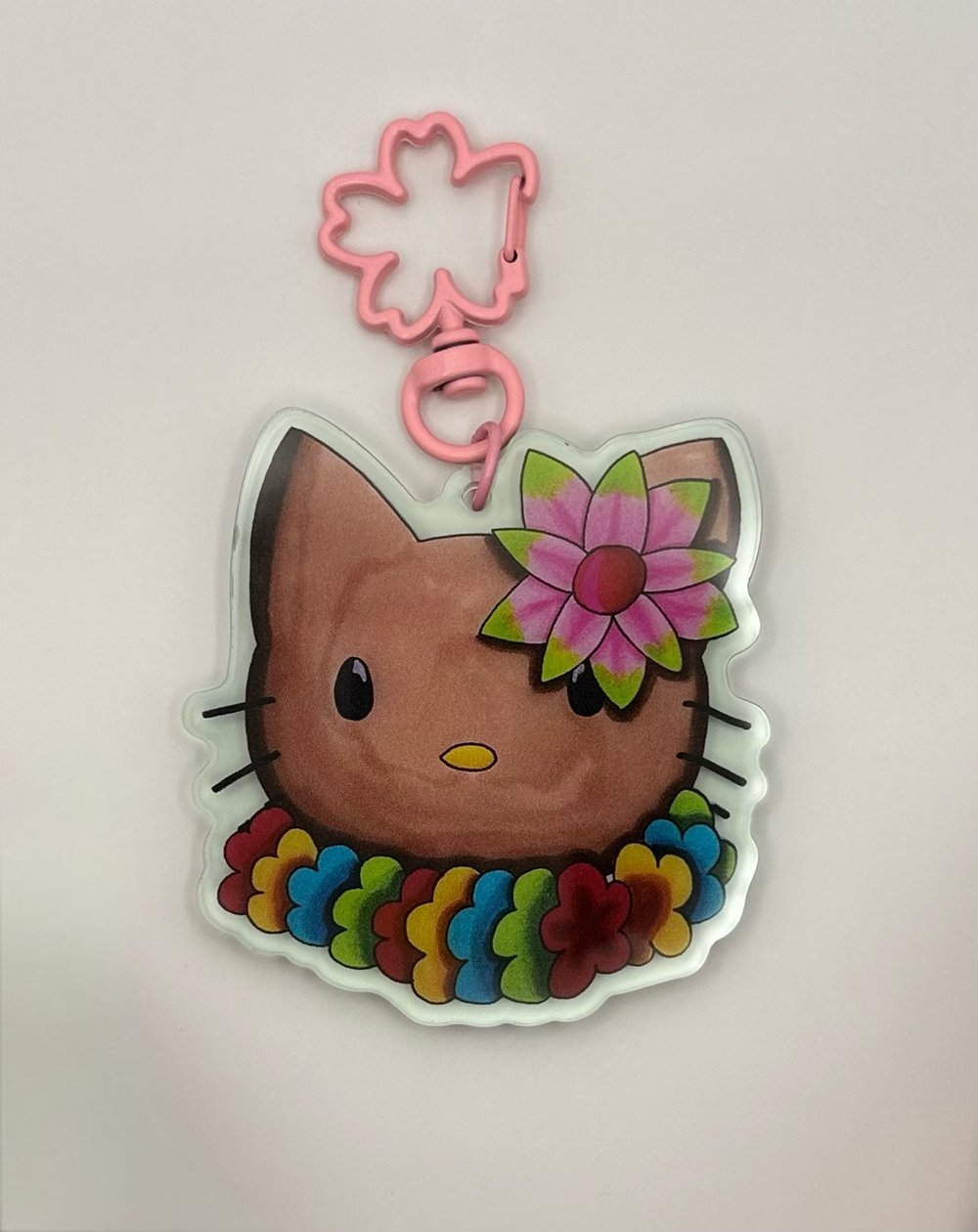 Image of Tropical Hey Kitty Acrylic Keychain 